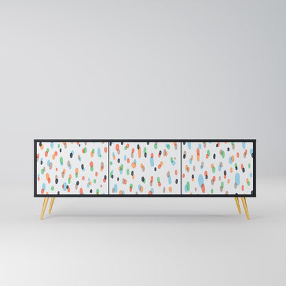 ENERGETIC SPOTS 3-Door TV Stand in Black Finish