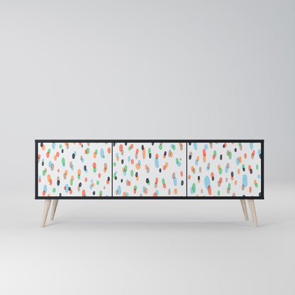 ENERGETIC SPOTS 3-Door TV Stand in Black Finish