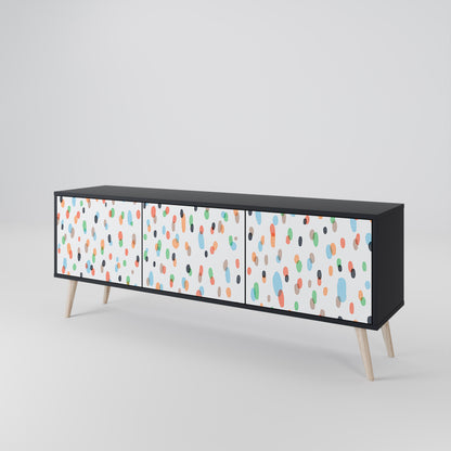 ENERGETIC SPOTS 3-Door TV Stand in Black Finish