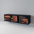 INTREPID FORMATION 3-dörrars TV-bänk i svart finish