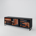 INTREPID FORMATION 3-dörrars TV-bänk i svart finish