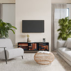 INTREPID FORMATION 3-dörrars TV-bänk i svart finish