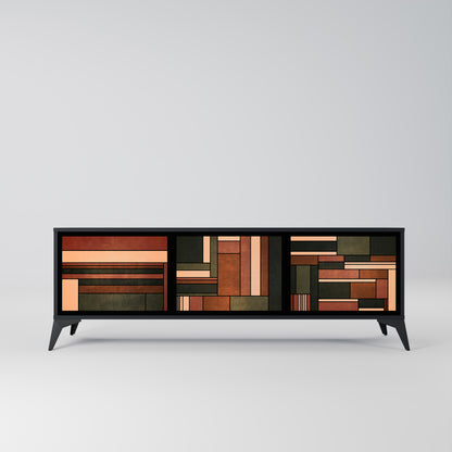 FIGURES OF NATURE 3-dörrars TV-bänk i svart finish