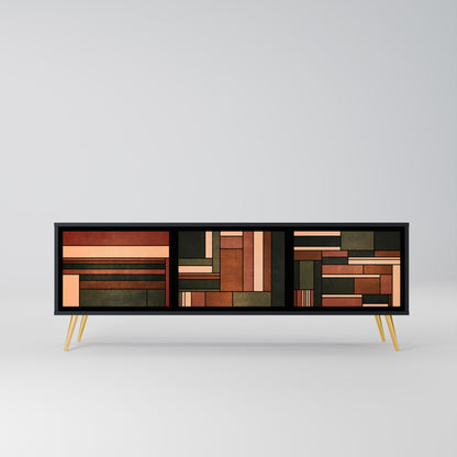 FIGURES OF NATURE 3-dörrars TV-bänk i svart finish
