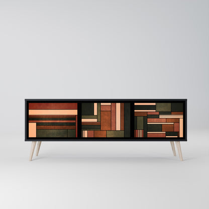 FIGURES OF NATURE 3-dörrars TV-bänk i svart finish