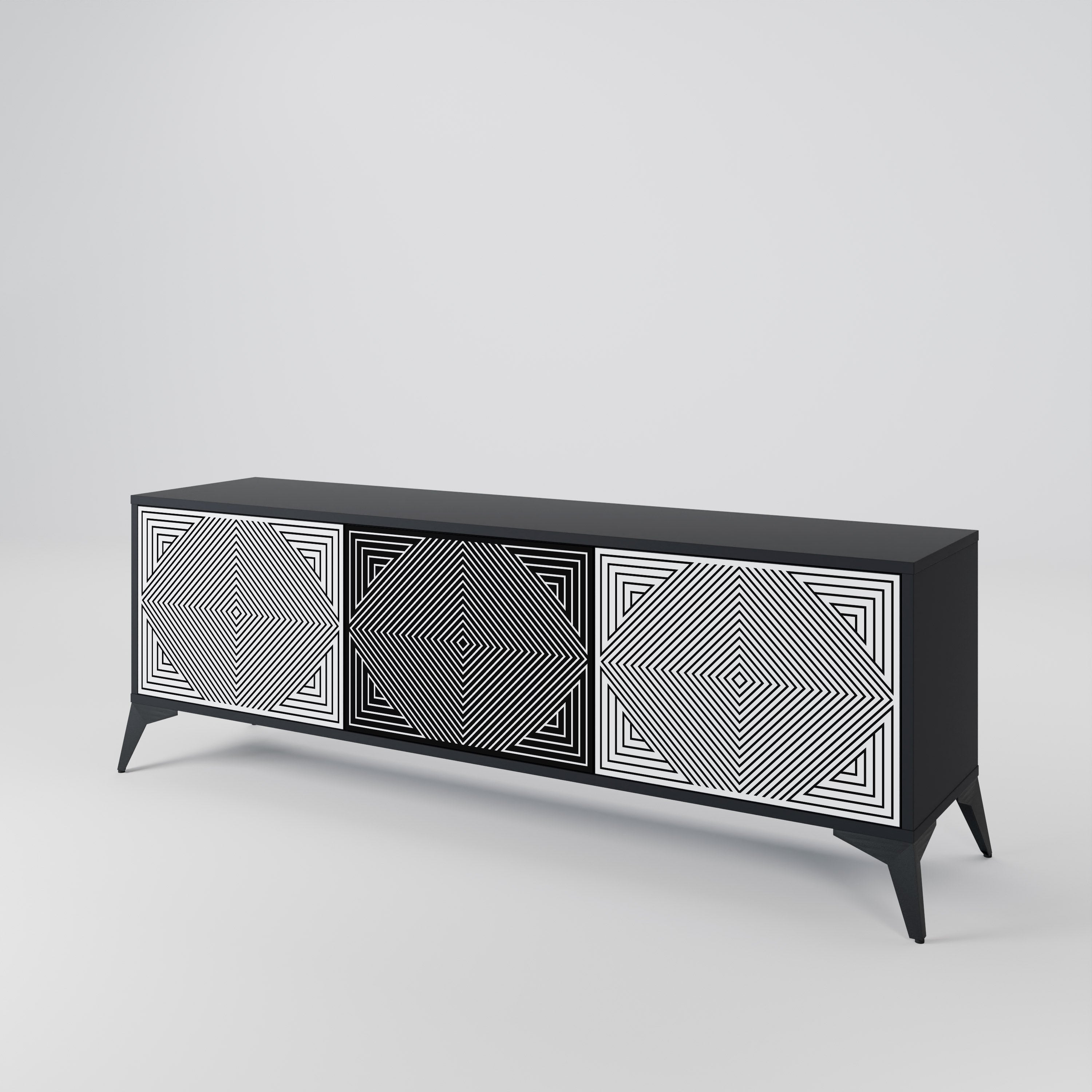 POLYGON ILLUSION 3-Door TV Cabinet