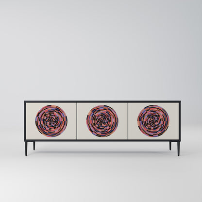 BROWN CIRCLES 3-dörrars TV-bänk i svart finish