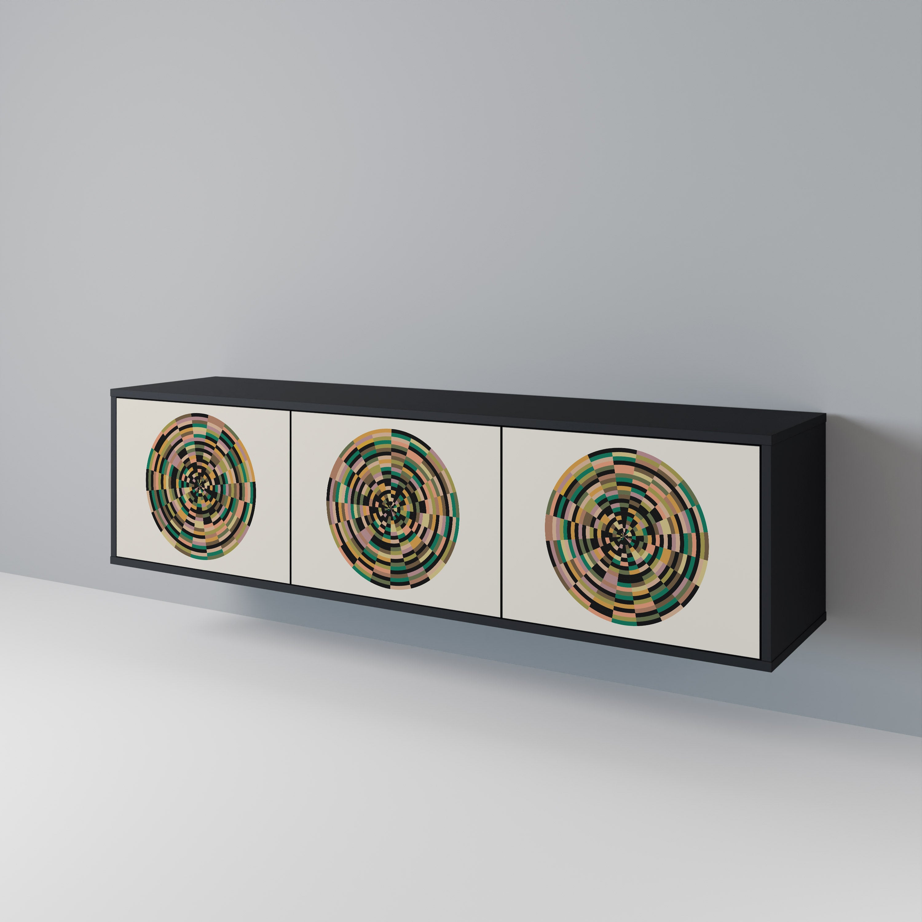 GREEN CIRCLES 3-Door TV Cabinet