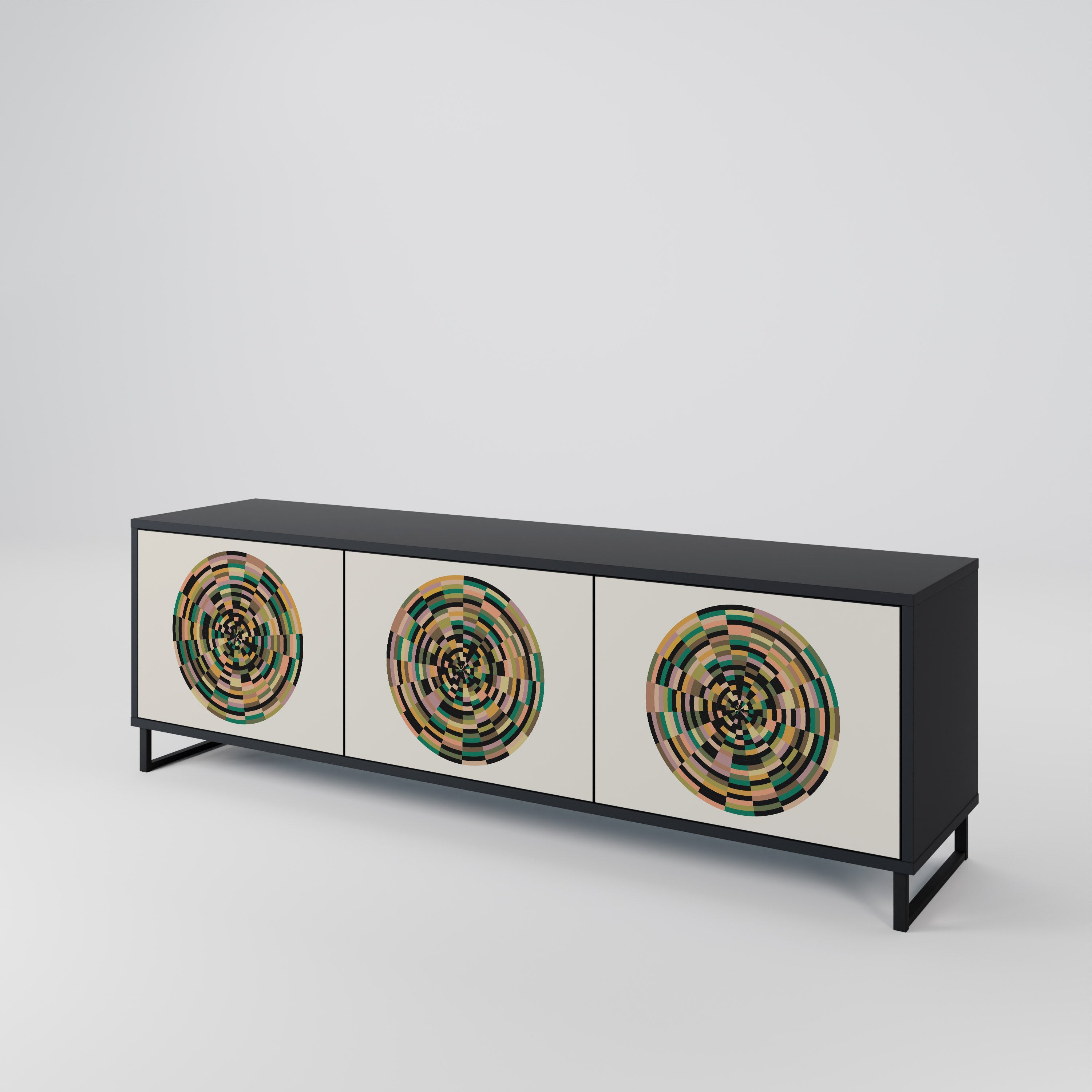 GREEN CIRCLES 3-Door TV Cabinet