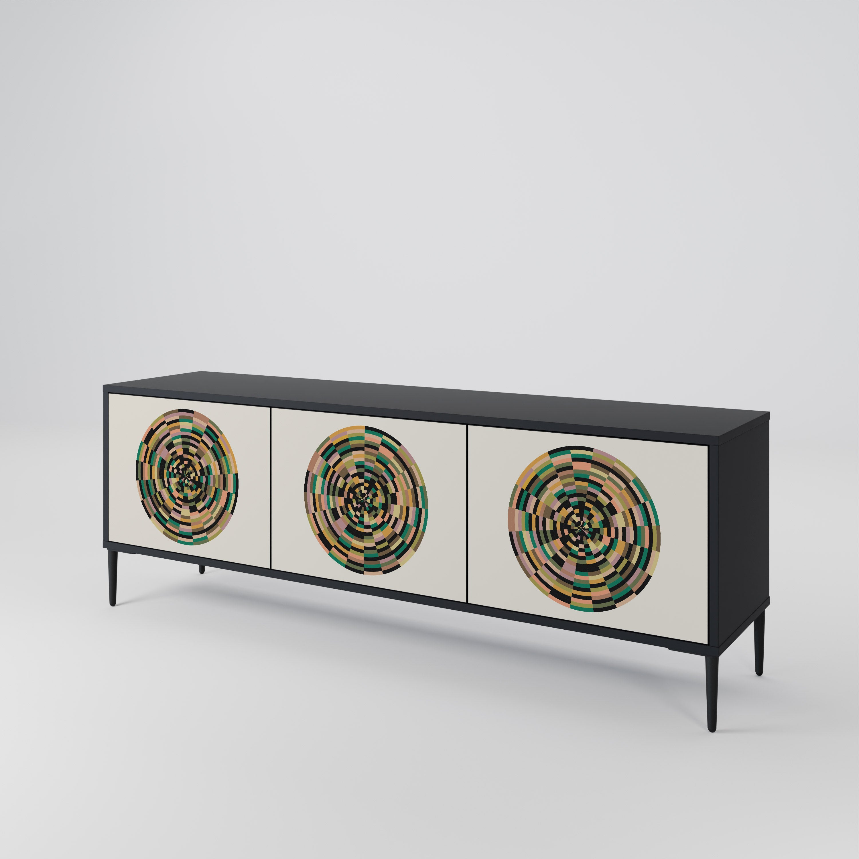 GREEN CIRCLES 3-Door TV Cabinet