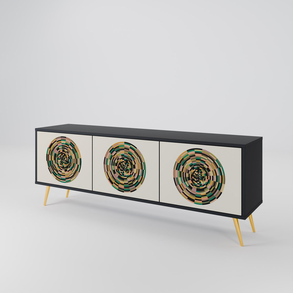 GREEN CIRCLES TV-bänk med 3 dörrar