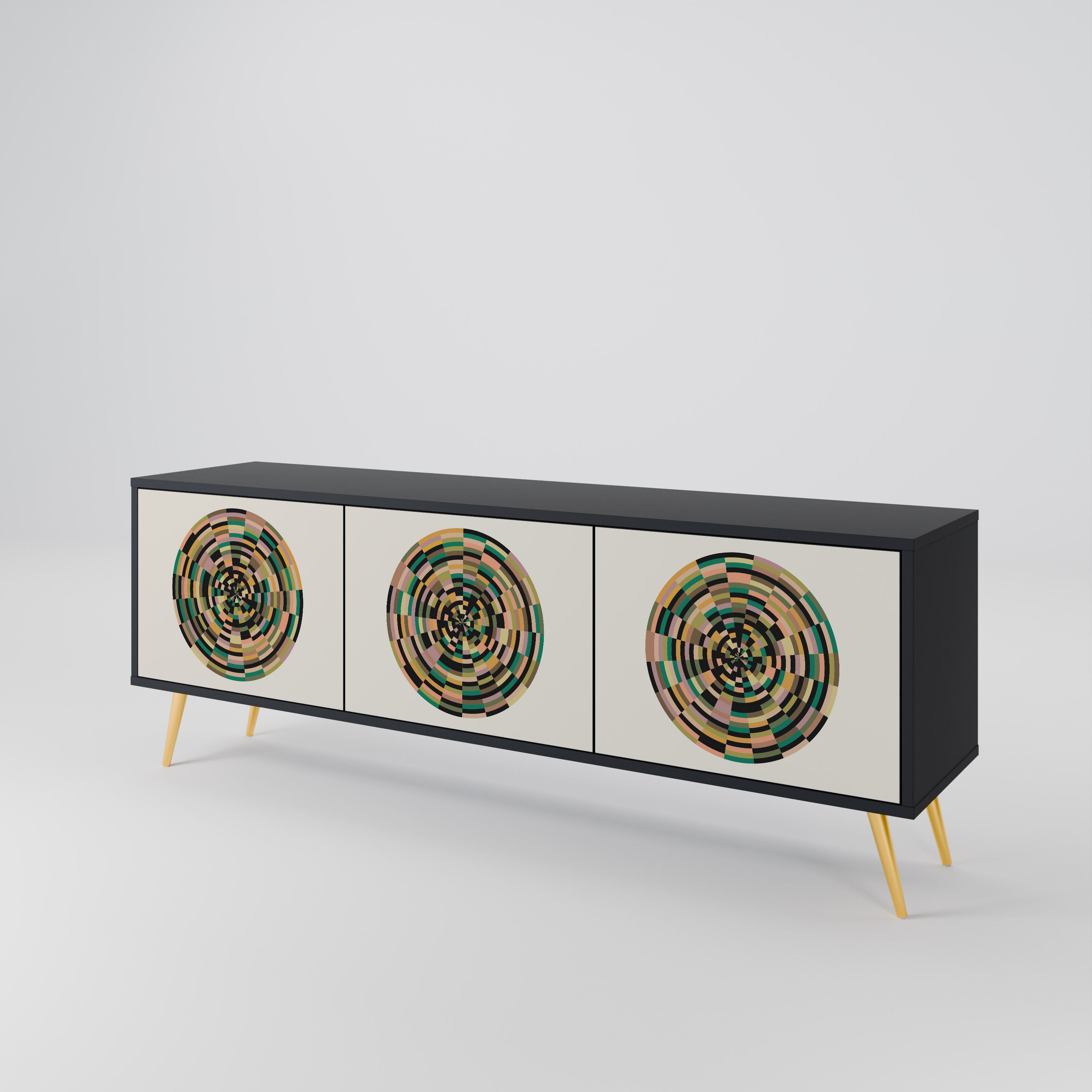 GREEN CIRCLES 3-Door TV Cabinet