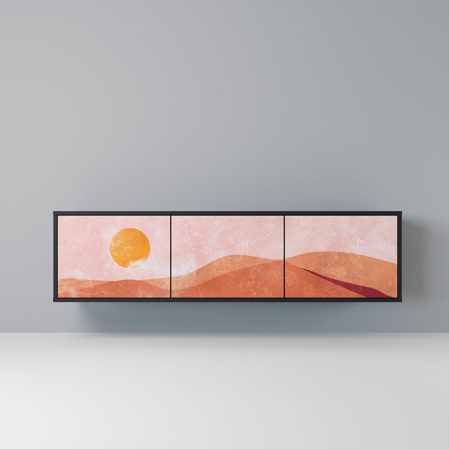 LIMINOUS SUNLIGHT 3-dörrars TV-bänk i svart finish