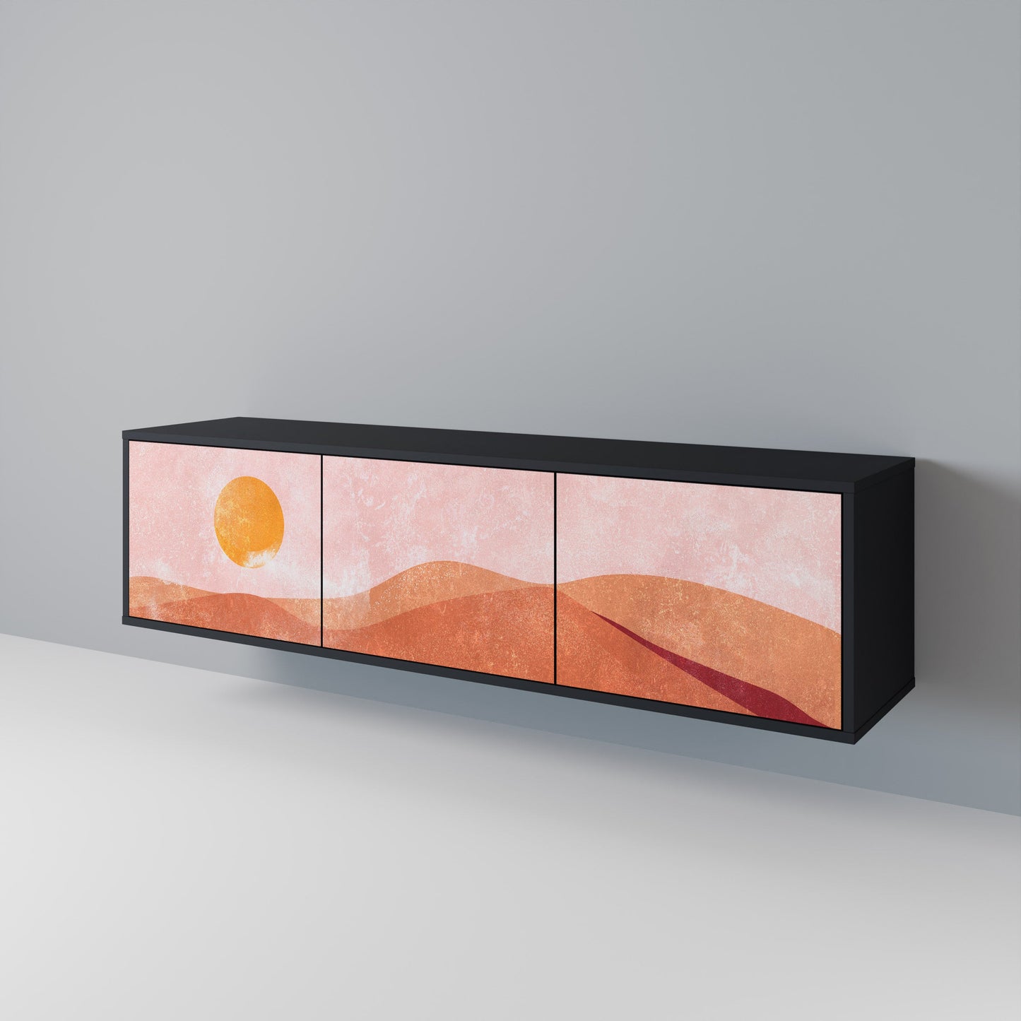 LIMINOUS SUNLIGHT 3-dörrars TV-bänk i svart finish