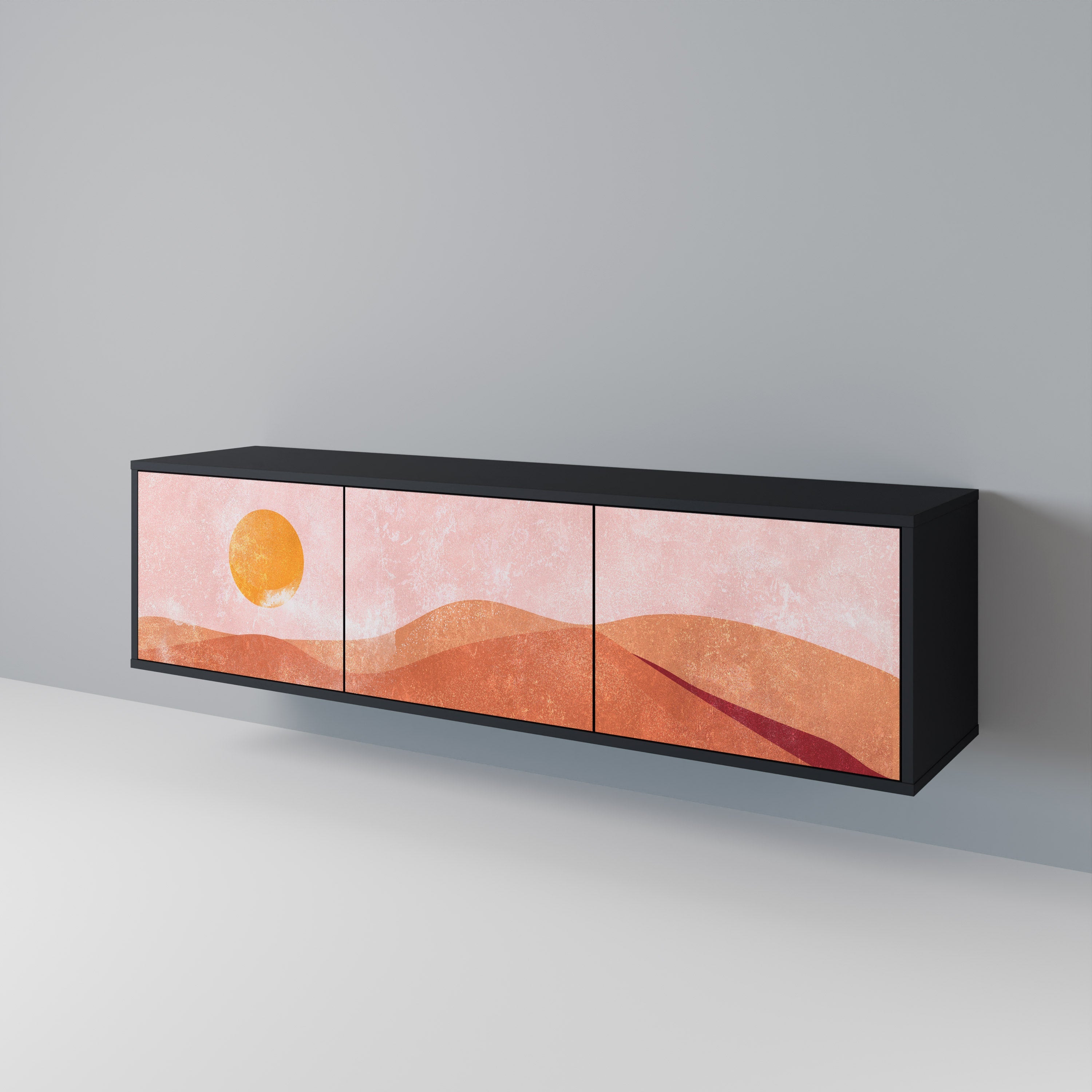 LIMINOUS SUNLIGHT 3-dörrars TV-bänk i svart finish