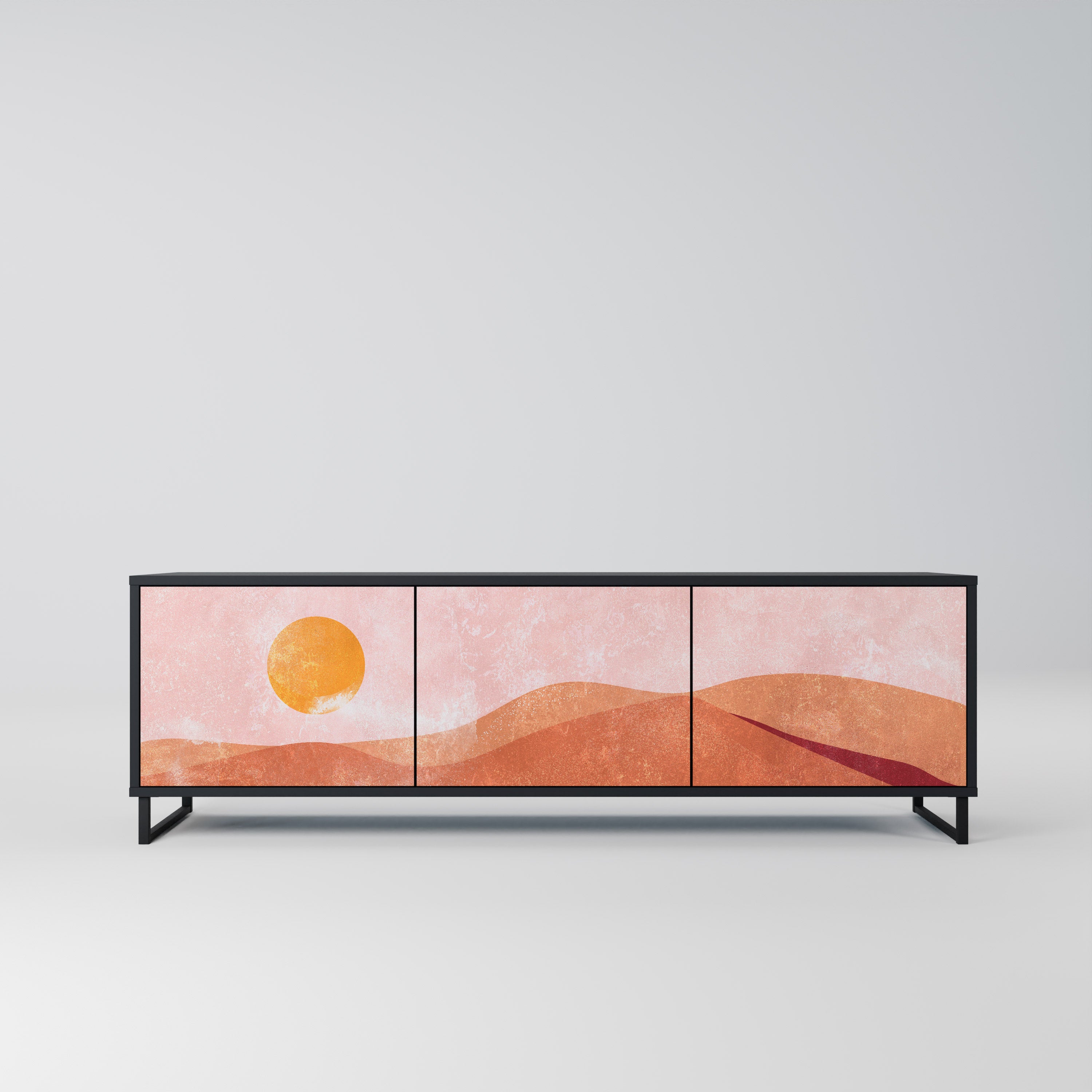 LIMINOUS SUNLIGHT 3-dörrars TV-bänk i svart finish
