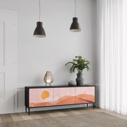 LIMINOUS SUNLIGHT 3-dörrars TV-bänk i svart finish