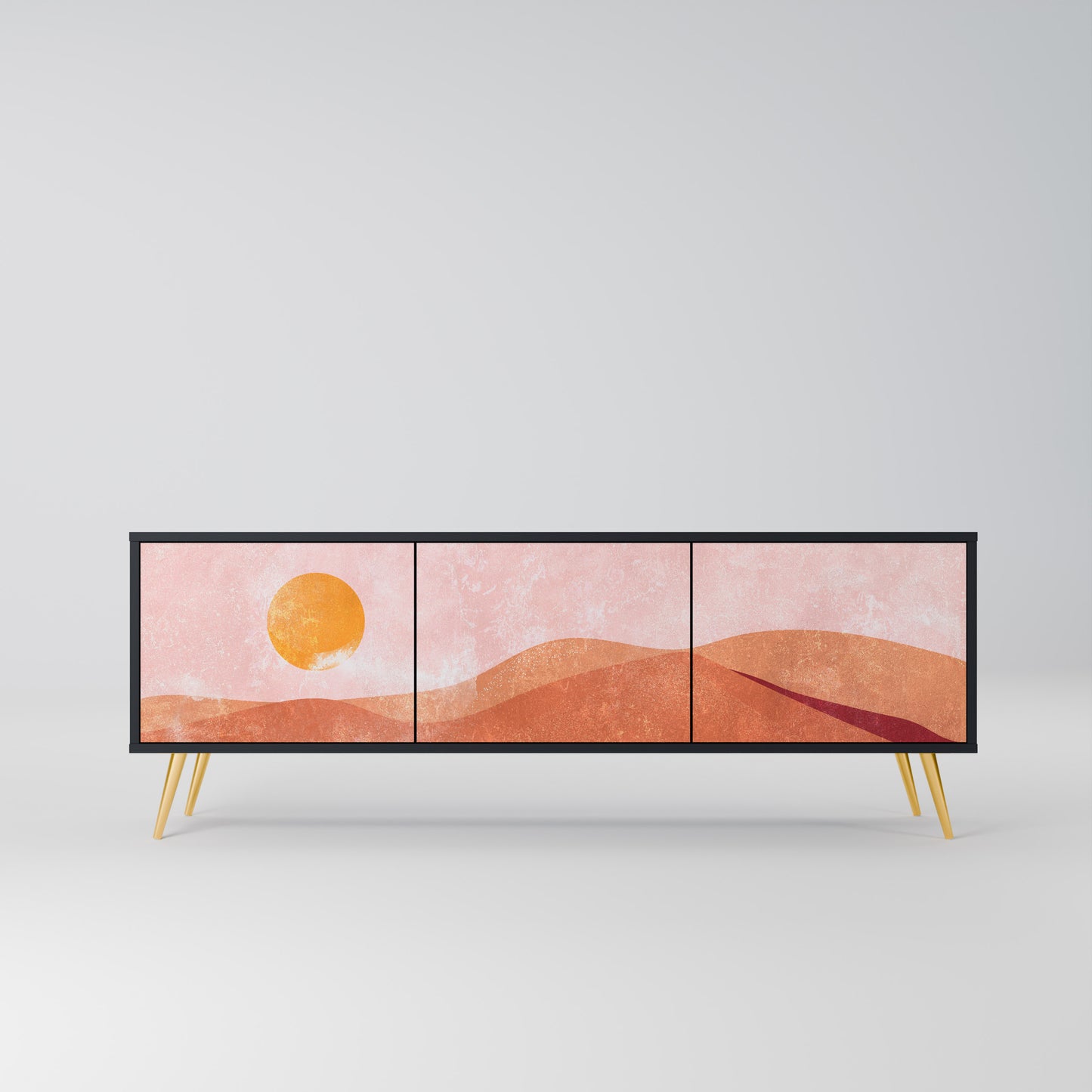 LIMINOUS SUNLIGHT 3-dörrars TV-bänk i svart finish