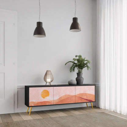 LIMINOUS SUNLIGHT 3-dörrars TV-bänk i svart finish