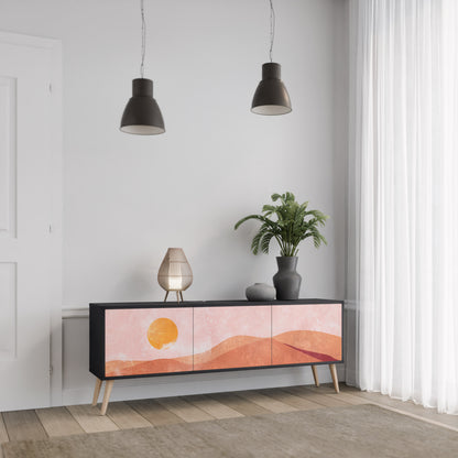 LIMINOUS SUNLIGHT 3-dörrars TV-bänk i svart finish