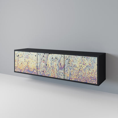 MOSAIC OF COLOURS 3-dörrars TV-bänk i svart finish