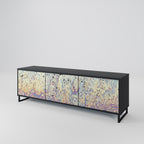 MOSAIC OF COLOURS 3-dörrars TV-bänk i svart finish