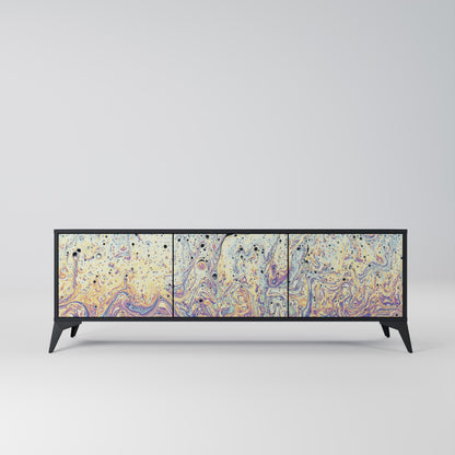 MOSAIC OF COLOURS 3-dörrars TV-bänk i svart finish