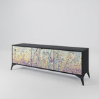MOSAIC OF COLOURS 3-dörrars TV-bänk i svart finish