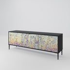 MOSAIC OF COLOURS 3-dörrars TV-bänk i svart finish