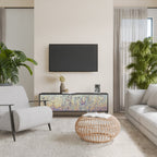 MOSAIC OF COLOURS 3-dörrars TV-bänk i svart finish