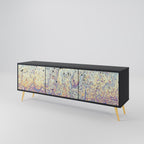 MOSAIC OF COLOURS 3-dörrars TV-bänk i svart finish