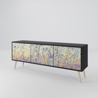MOSAIC OF COLOURS 3-dörrars TV-bänk i svart finish