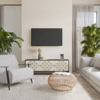 PATTERNED PRISM 3-Door TV Stand in Black Finish