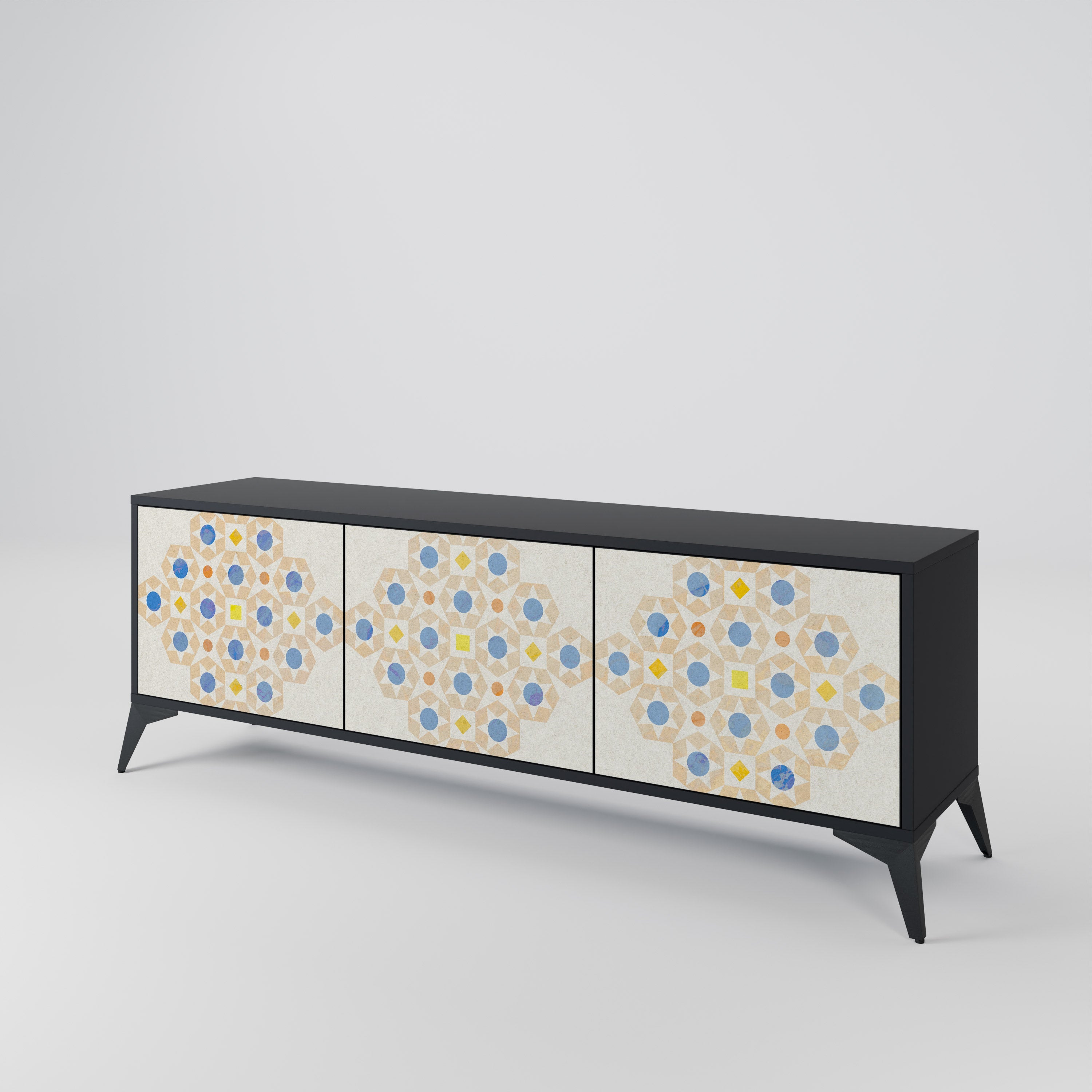 PATTERNED PRISM TV-bänk med 3 dörrar
