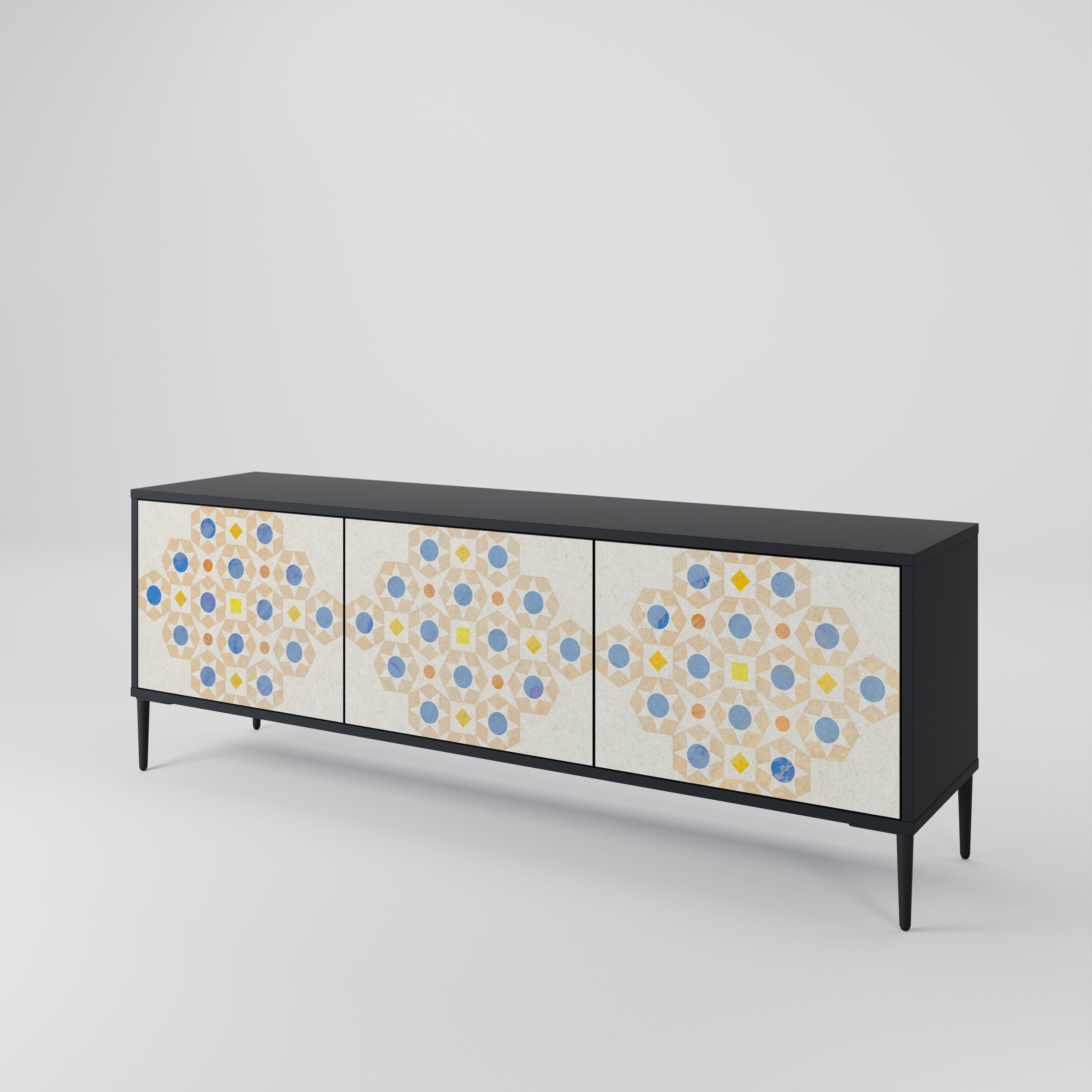 PATTERNED PRISM TV-bänk med 3 dörrar
