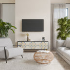 PATTERNED PRISM 3-Door TV Stand in Black Finish