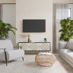 PATTERNED PRISM 3-Door TV Stand in Black Finish