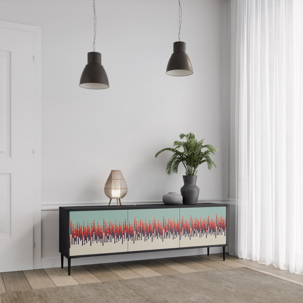 CHROMA CONTOURS 3-dörrars TV-bänk i svart finish