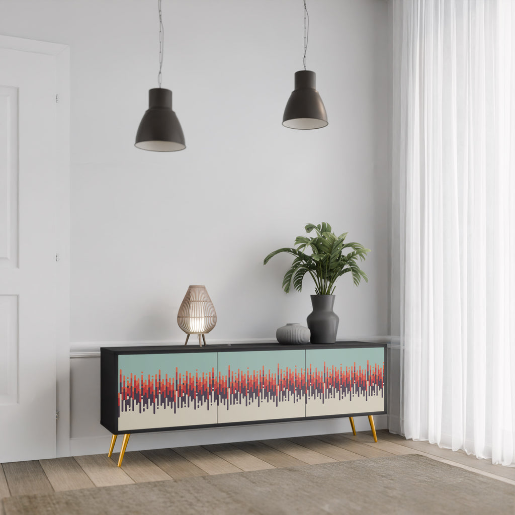 CHROMA CONTOURS 3-dörrars TV-bänk i svart finish