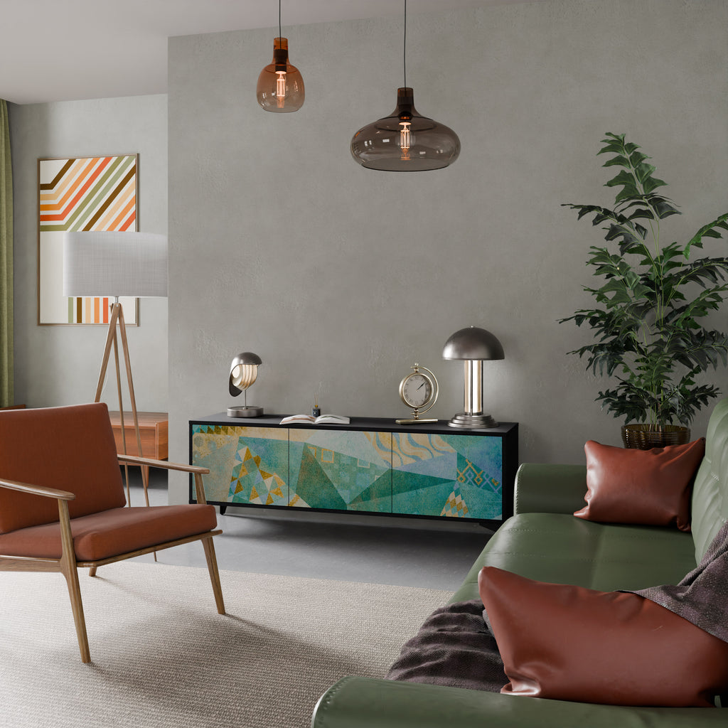 SPECTRUM SPLENDOR 3-dörrars TV-bänk i svart finish