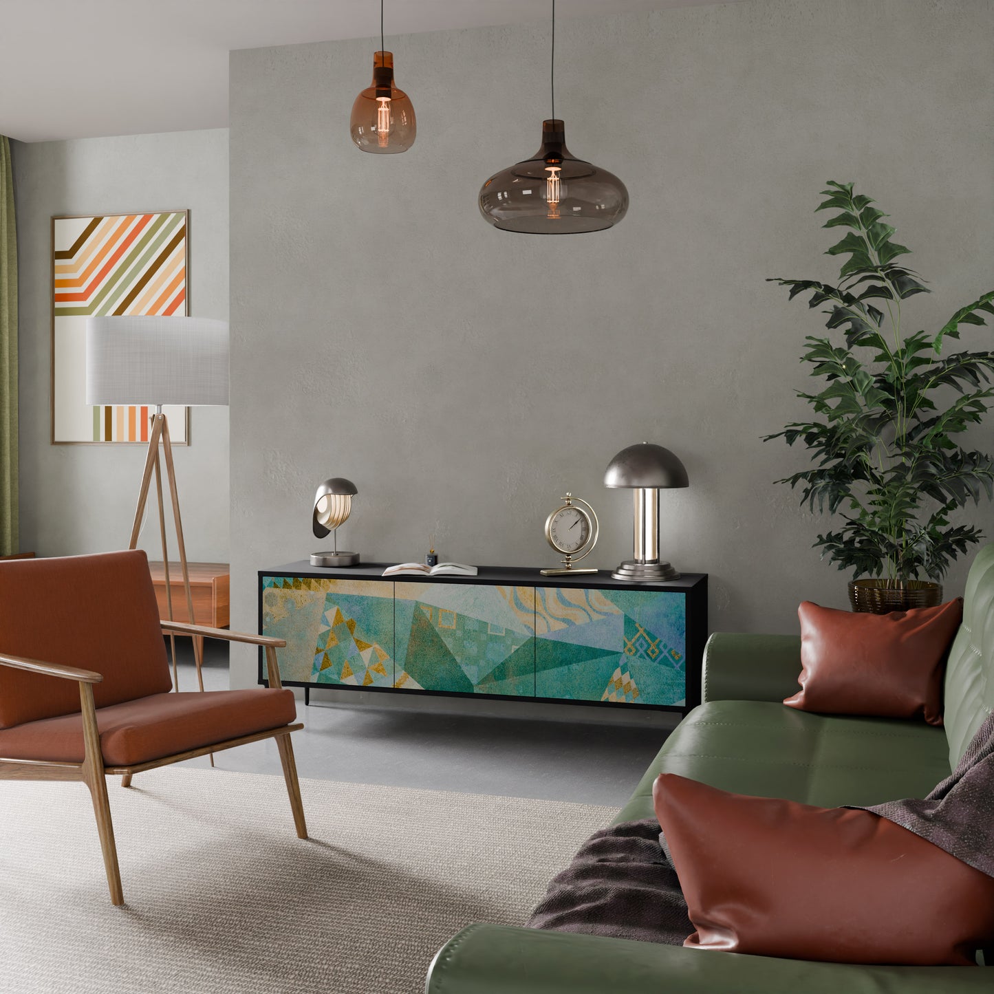 SPECTRUM SPLENDOR 3-dörrars TV-bänk i svart finish
