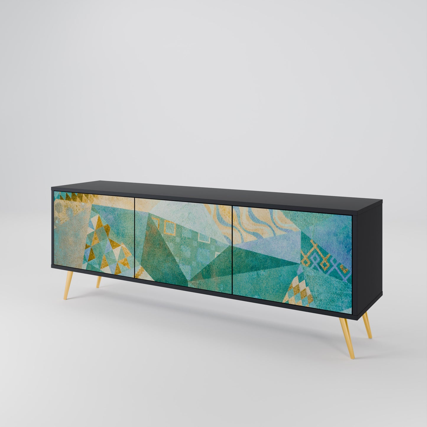 SPECTRUM SPLENDOR 3-dörrars TV-bänk i svart finish