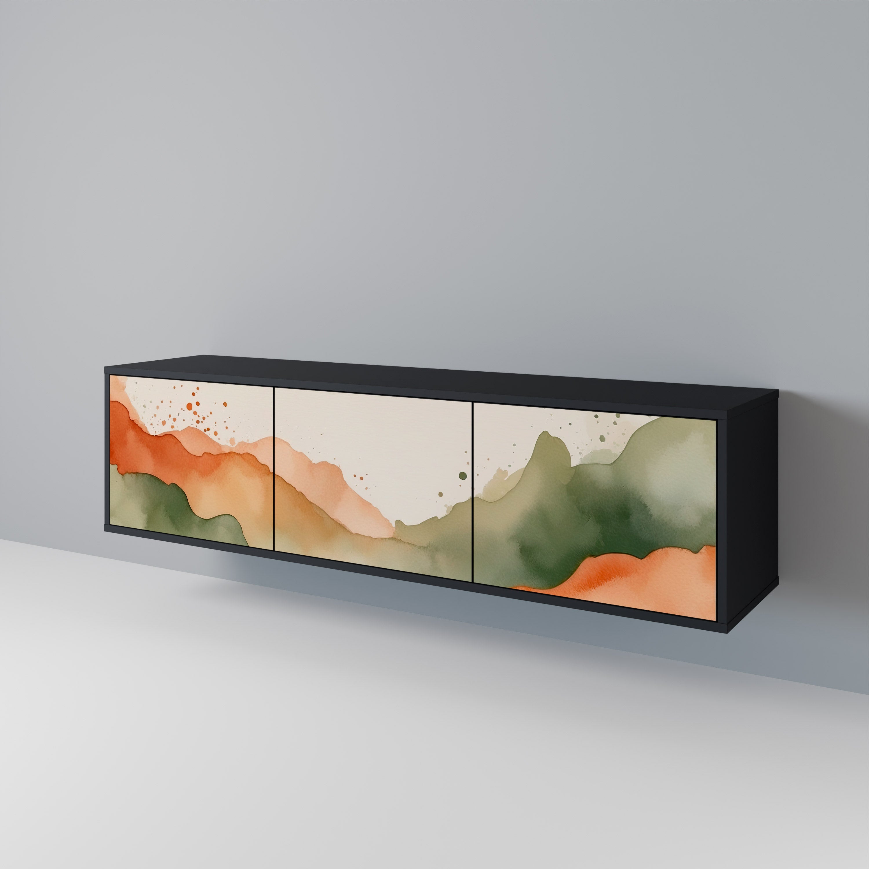 WATERCOLOUR PEAKS TV-bänk med 3 dörrar