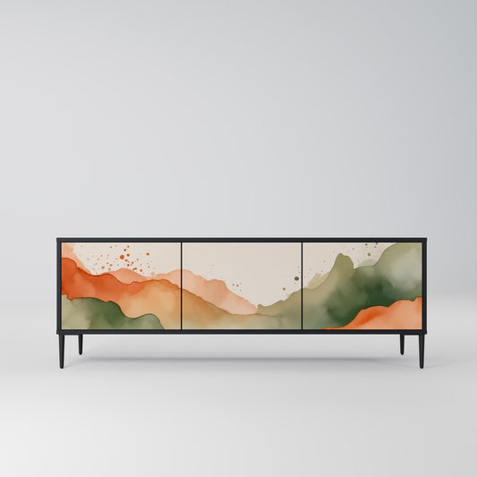 WATERCOLOR PEAKS 3-dörrars TV-bänk i svart finish