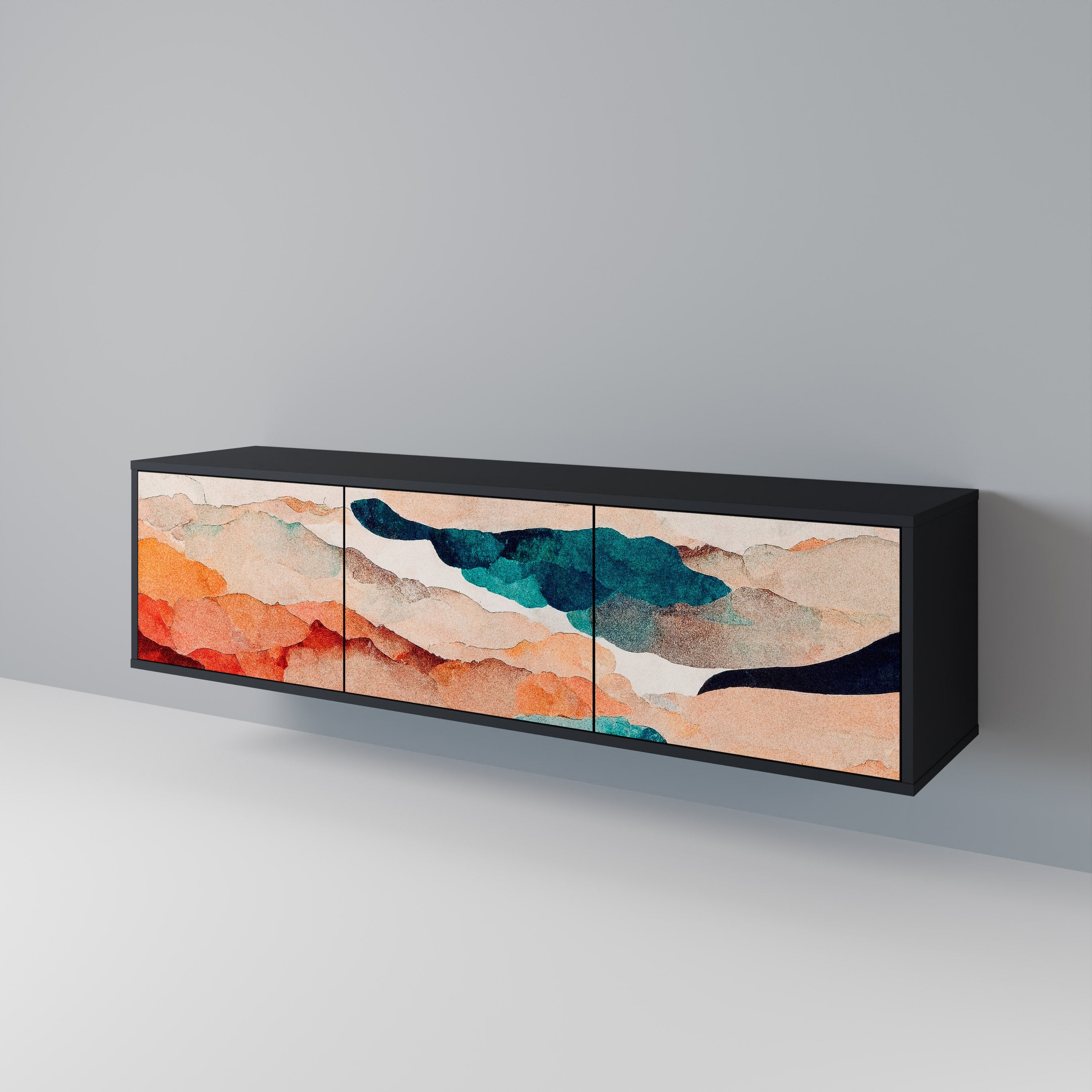 ABSTRACT LANDSCAPE TV-bänk med 3 dörrar