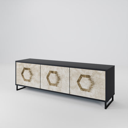 HEXAGONAL SHAPES TV-bänk med 3 dörrar
