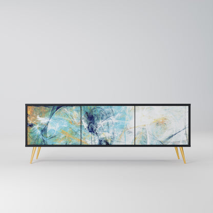 ABSTRACT THOUGHTS TV-bänk med 3 dörrar i svart finish