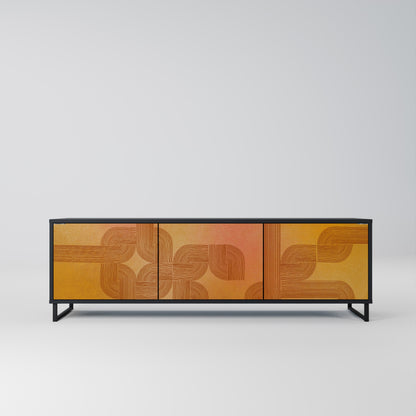 STRENGTHENING RELATION 3-Door TV Stand in Black Finish