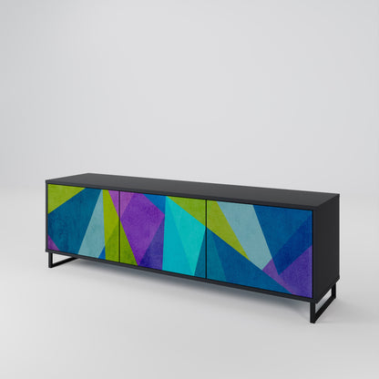 COLD SHOWCASE 3-Door TV Stand in Black Finish