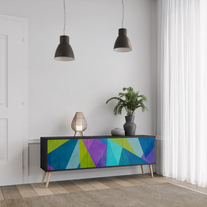 COLD SHOWCASE 3-Door TV Stand in Black Finish